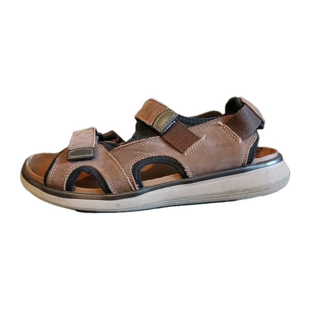 Mens leather brown Florsheim‎  comfort tech Sandles 14321-215 Size 10M #895